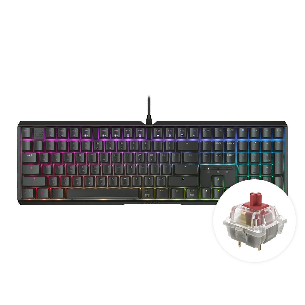 CHERRY MX 3.1 RGB 무보강 게이밍 기계식 키보드 블랙 (MX2A 저소음 적축)