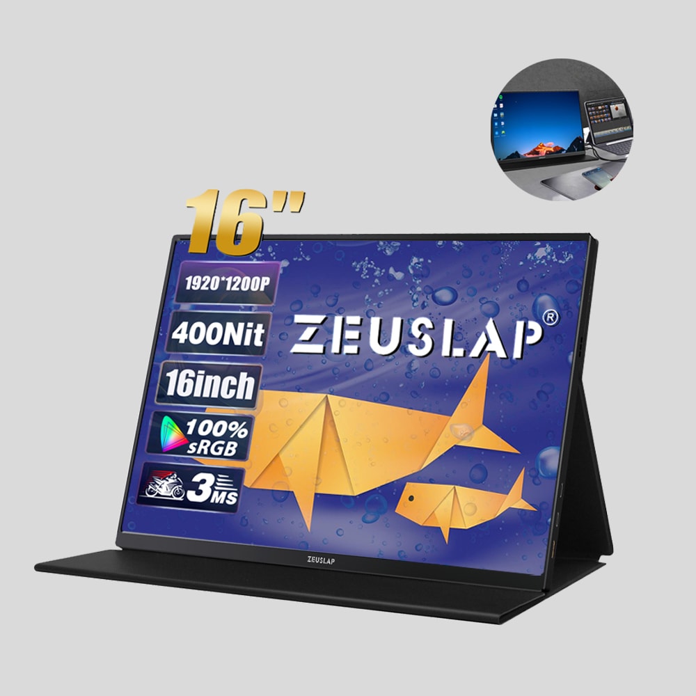 제우스랩 휴대용 포터블 모니터 40.6cm(16인치) ZEUSLAP Z16Lite 삼성 DEX 지원