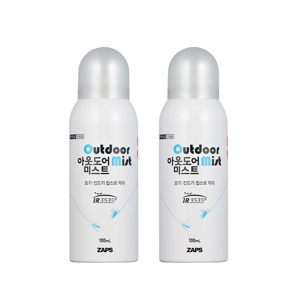 잡스 여행용 모기 기피제 아웃도어 미스트 100ml 뎅기열예방 2개