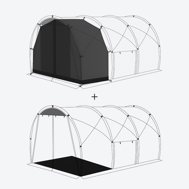 헬리녹스 택티컬 필드 터널 4.35 이너텐트 2P + 풋프린트 2P / 블랙