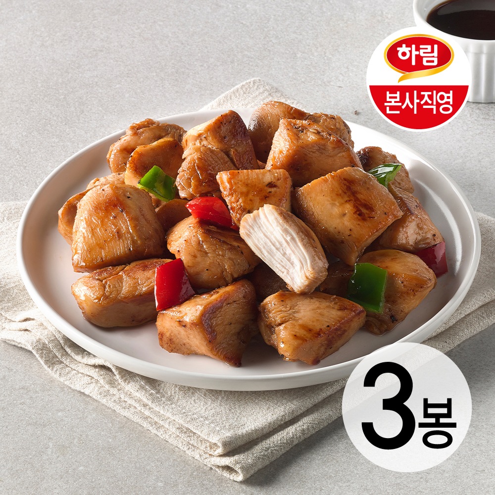 하림 동물복지 IFF 한입쏙 닭가슴살 스위트바비큐 500g 3봉