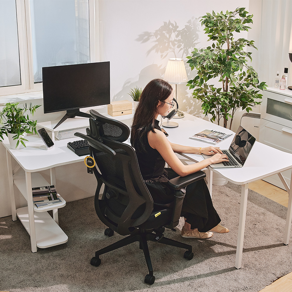 제닉스 ARENA L데스크 프로 ㄱ자코너 2인용 컴퓨터게이밍책상 