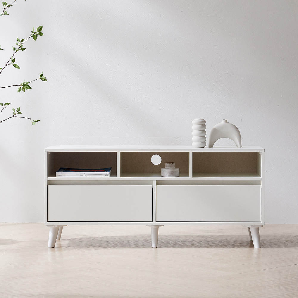 보루네오 하우스 마르체 이든 1200 2단서랍 TV다이 높은 거실장 BKC740C 