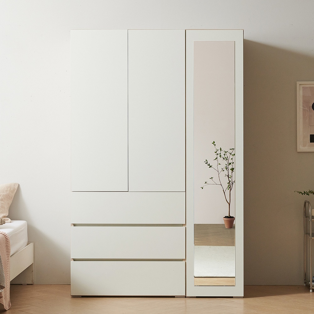 보루네오 하우스 마르체 IAN 전신거울 서랍 옷장 1200 세트 2colors 