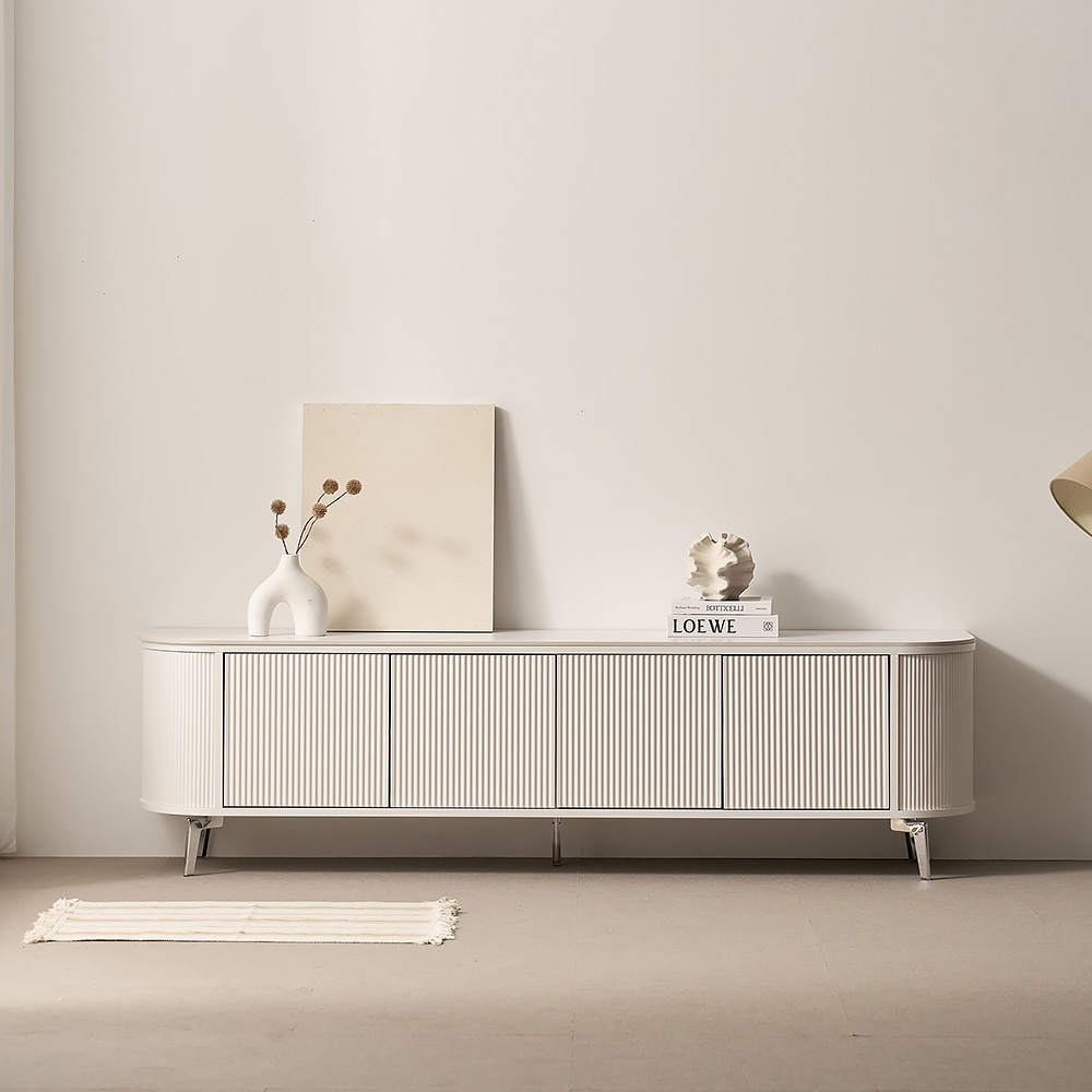 보루네오 하우스 마르체 카밀 템바보드 세라믹 수납형 높은 거실장 2000 