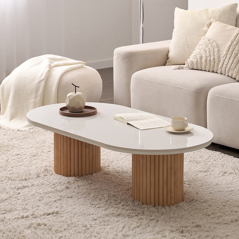 [신상품] 나무뜰 170,050/ 플랑 세라믹 템바보드 원형 거실 소파 좌식테이블 1200