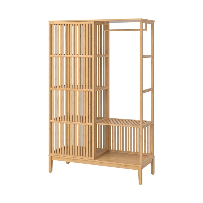 이케아 NORDKISA 노르드키사 오픈형 옷장+미닫이도어 120x186cm/수납장/드레스룸 