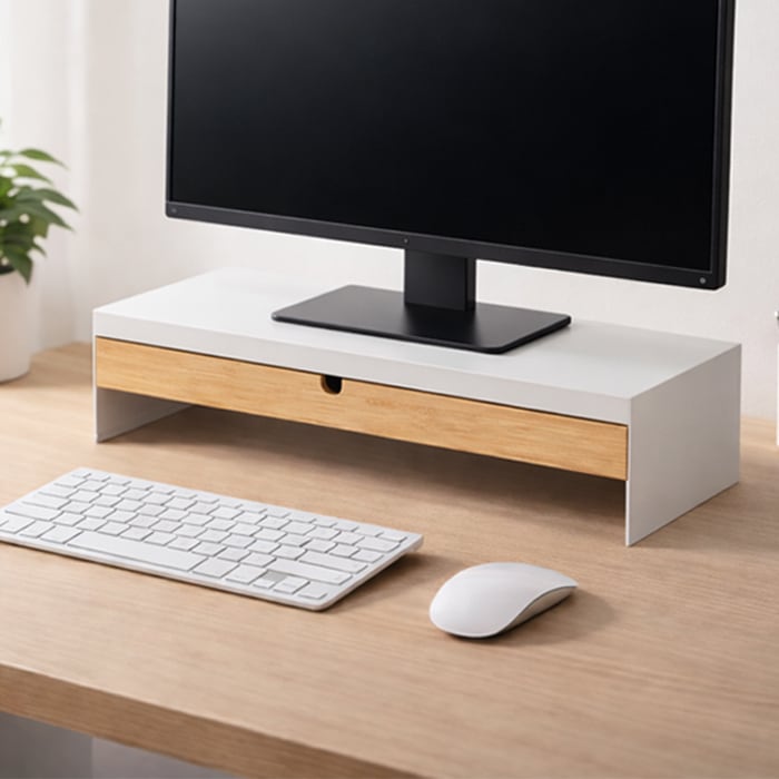 비카 ELLOVEN 엘로벤 모니터스탠드+서랍장 47x26cm 모니터받침대 커피캡슐보관함