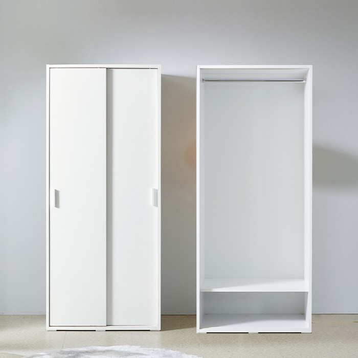 보루네오 하우스 엘리브 리오 800 슬라이딩 키큰 옷장 하부선반형 