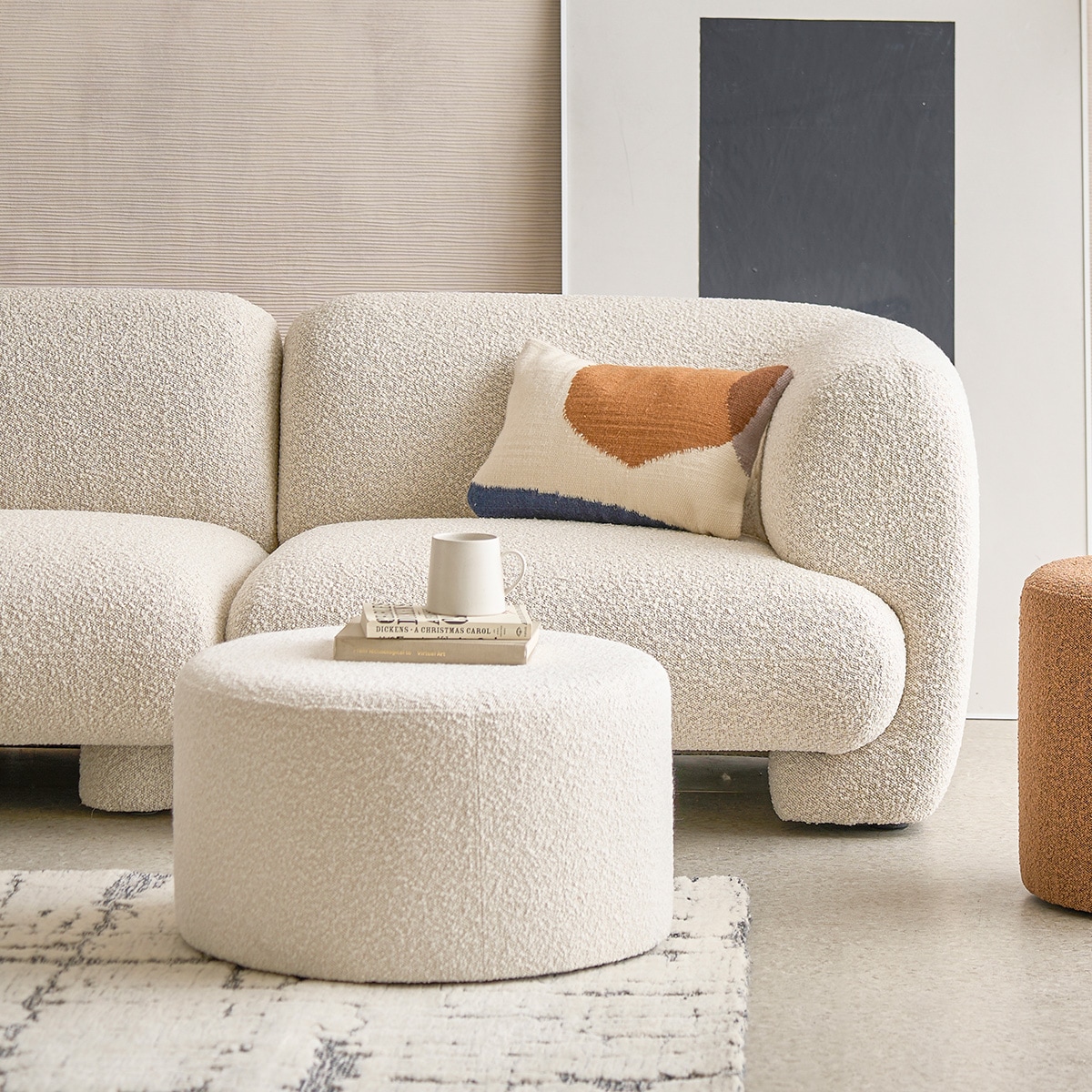 리바트 세계가구 아로 부클레 라운드 스툴 라지 