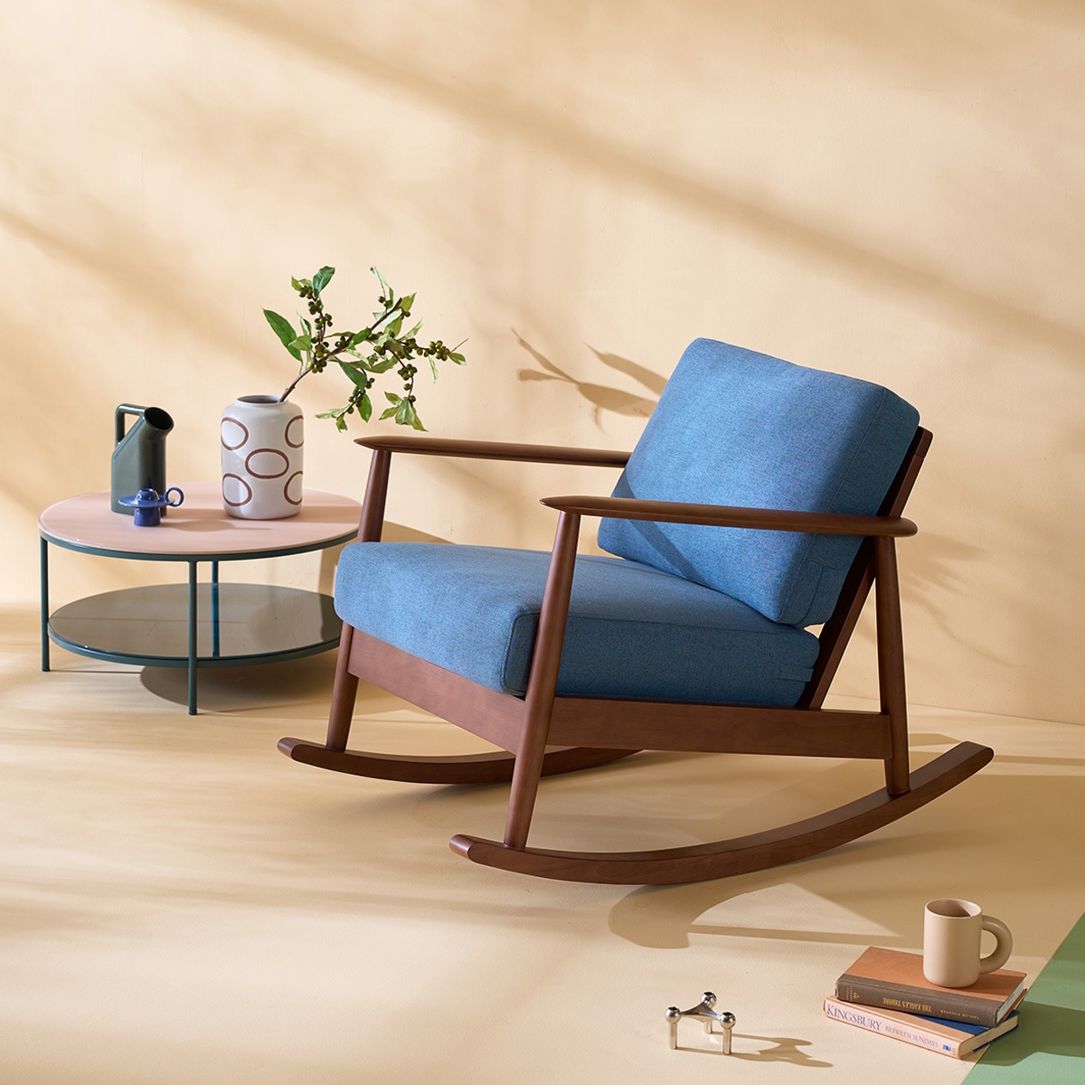 리바트 세계가구 네오 뉴탐 1인 패브릭 흔들의자 