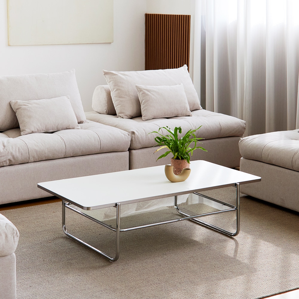 [신상품] 베네스트 쏘즈 SSOZ 랜디 2단 사각 철제 거실 테이블 1200