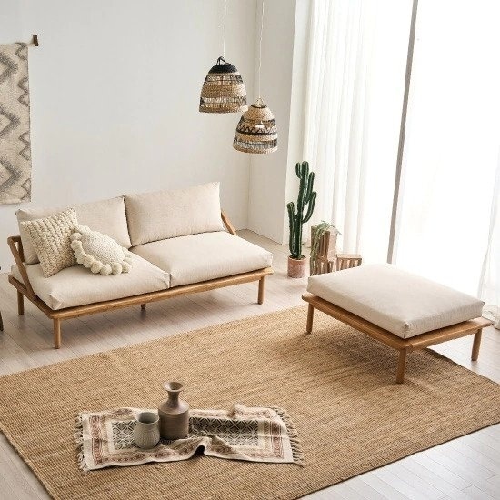 한샘 한샘몰pick 더메이드 포네르 패브릭 원목 소파 스툴 4colors - 아이보리(A) 