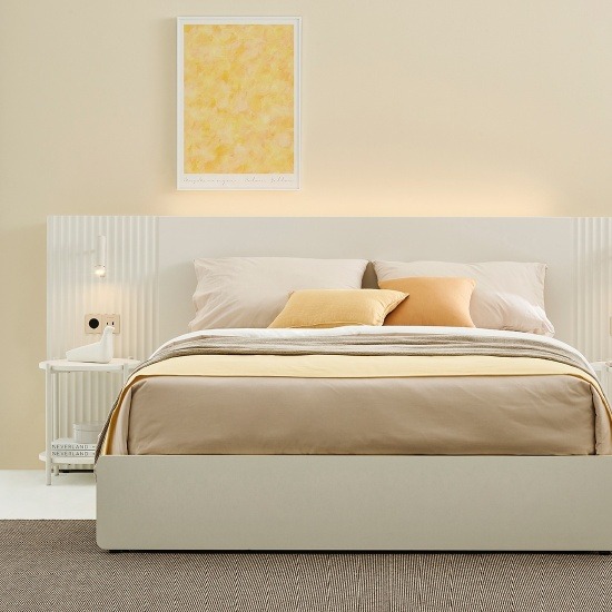 한샘 포에트 호텔 침대 Q/K 민자형(매트별도) + 450패널 + 수납협탁