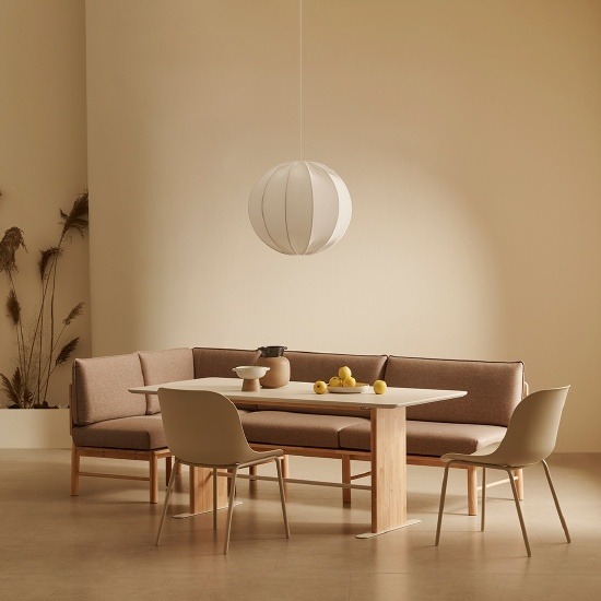 [신상품] 한샘 포레 컴포트 6인 라운지세트 1800 타원 (벤치1, 코너벤치1, PP의자2)_new컬러