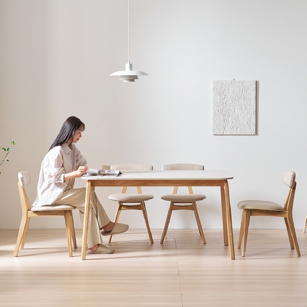 [신상품] 한샘 한샘몰pick 보니애 오로라 세라믹식탁 세트 4인용 양면 포세린 애쉬 1400(의자4)