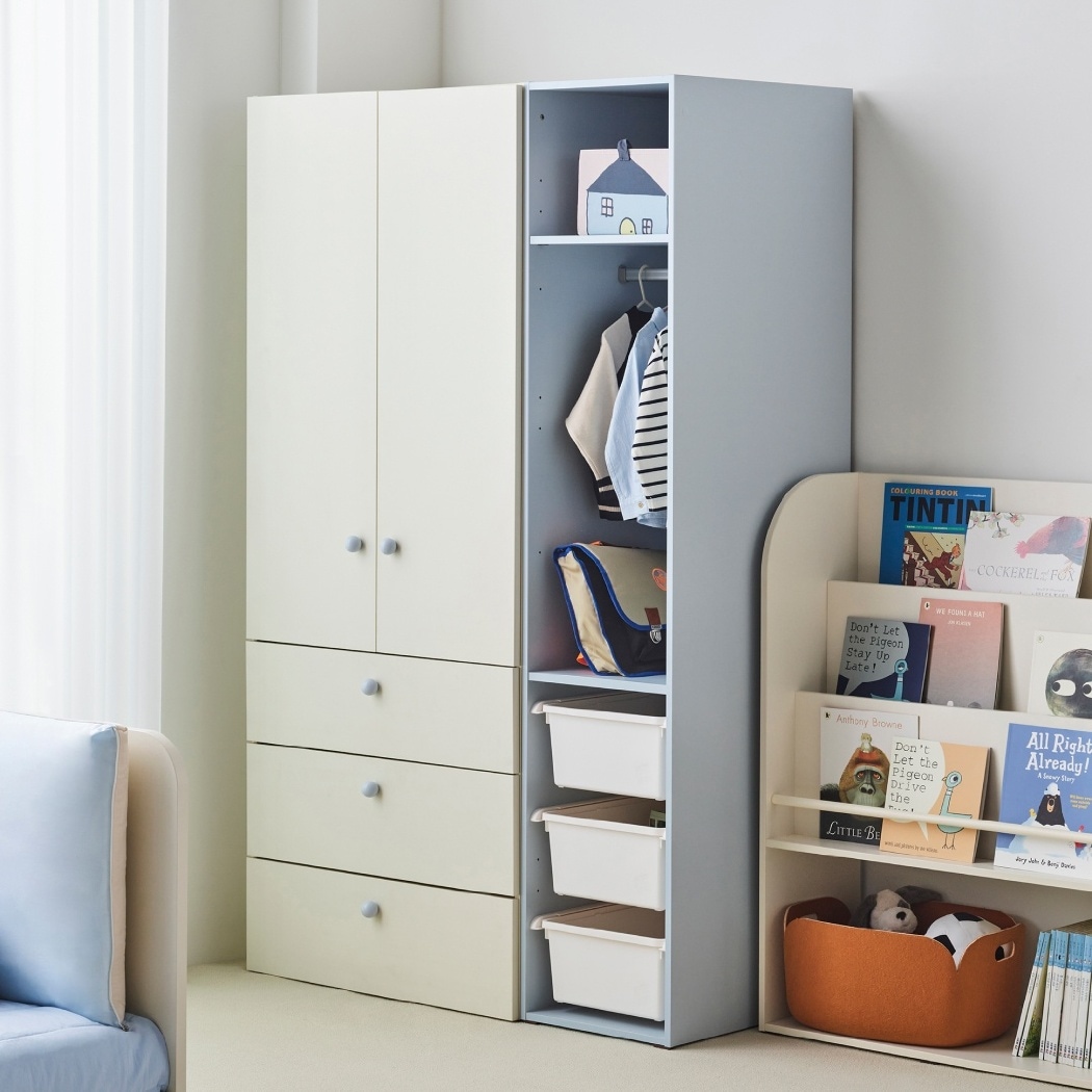 한샘 샘키즈 키큰옷장 세트 1200 서랍형+오픈 행거박스형 