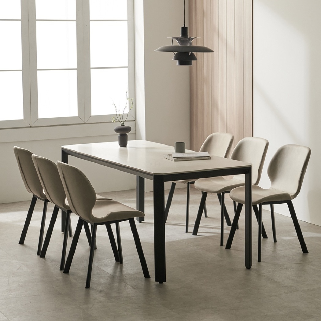 한샘 한샘몰pick 보니애 지젤 세라믹식탁 세트 6인용 포세린 세라믹 1800 (의자6) 