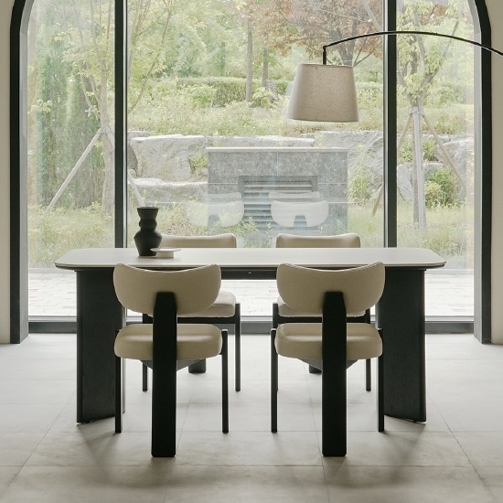 [신상품] 한샘 한샘몰pick 보니애 루엘 포세린 세라믹 식탁세트 6인용 1800(의자4)