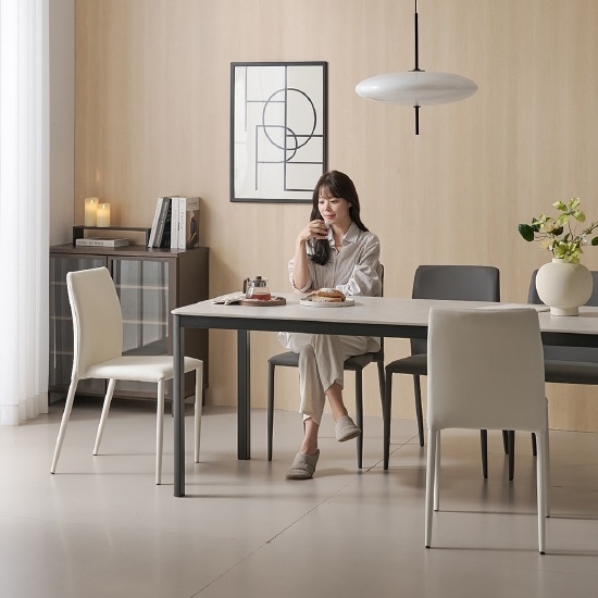 한샘 한샘몰pick 보니애 나폴리 포세린 세라믹 식탁세트 4인용 1600 (벤치형/체어형 선택) 