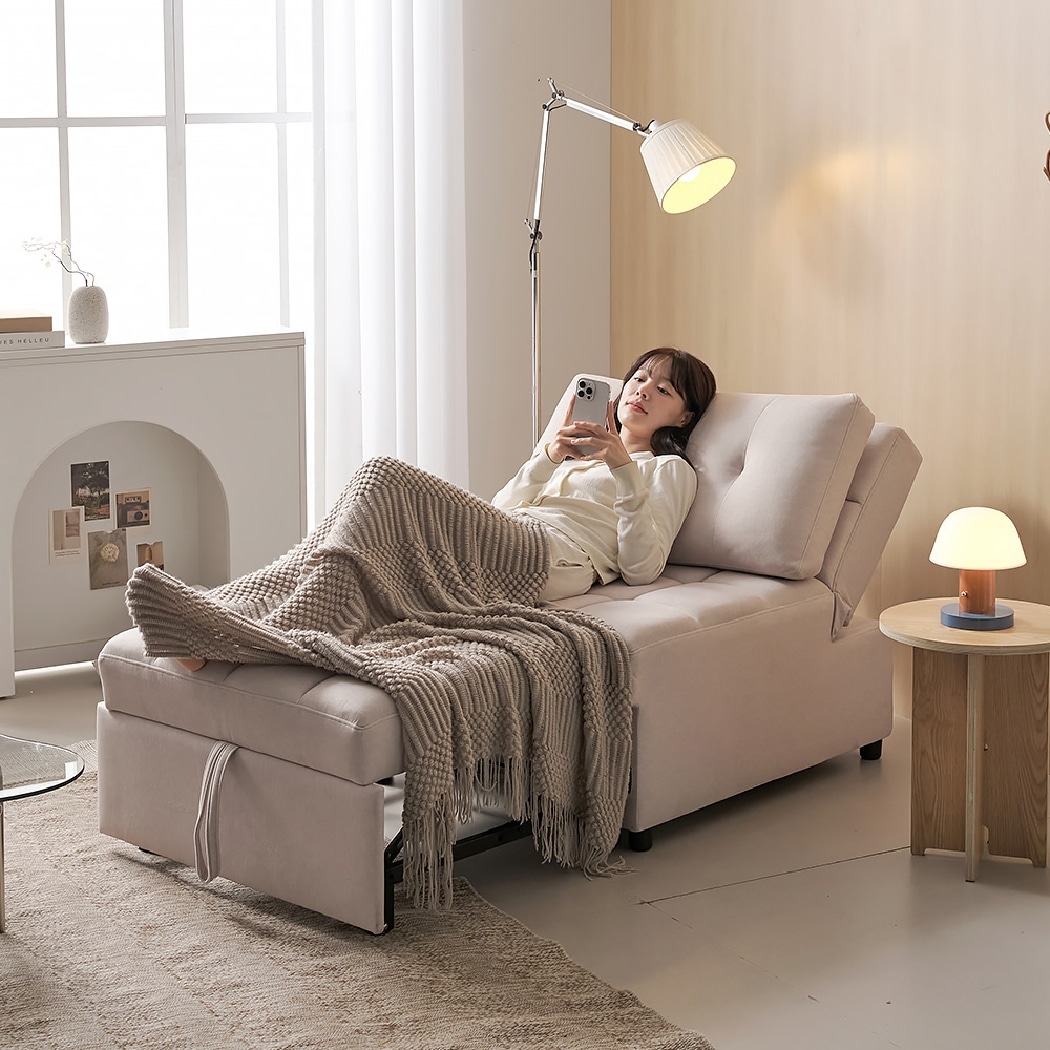 한샘 한샘몰pick 보니애 이지 코모도 패브릭 접이식 확장형 소파 베드 1인용 