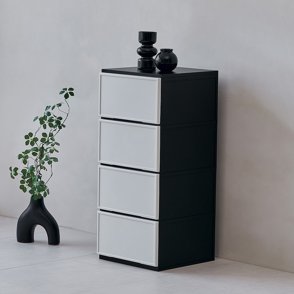 씨밀렉스 래폴드 모듈 서랍장 던블랙 에디션 400L 4단 