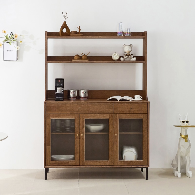 [신상품] 블리스데코 토니오 고무나무 1200 유리도어 서랍 주방수납장+상부장