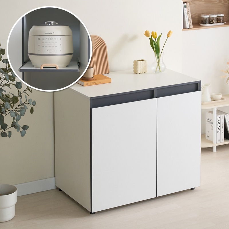 [신상품] 블리스데코 루멘 1000 광폭 도어형 멀티 렌지대 주방수납장