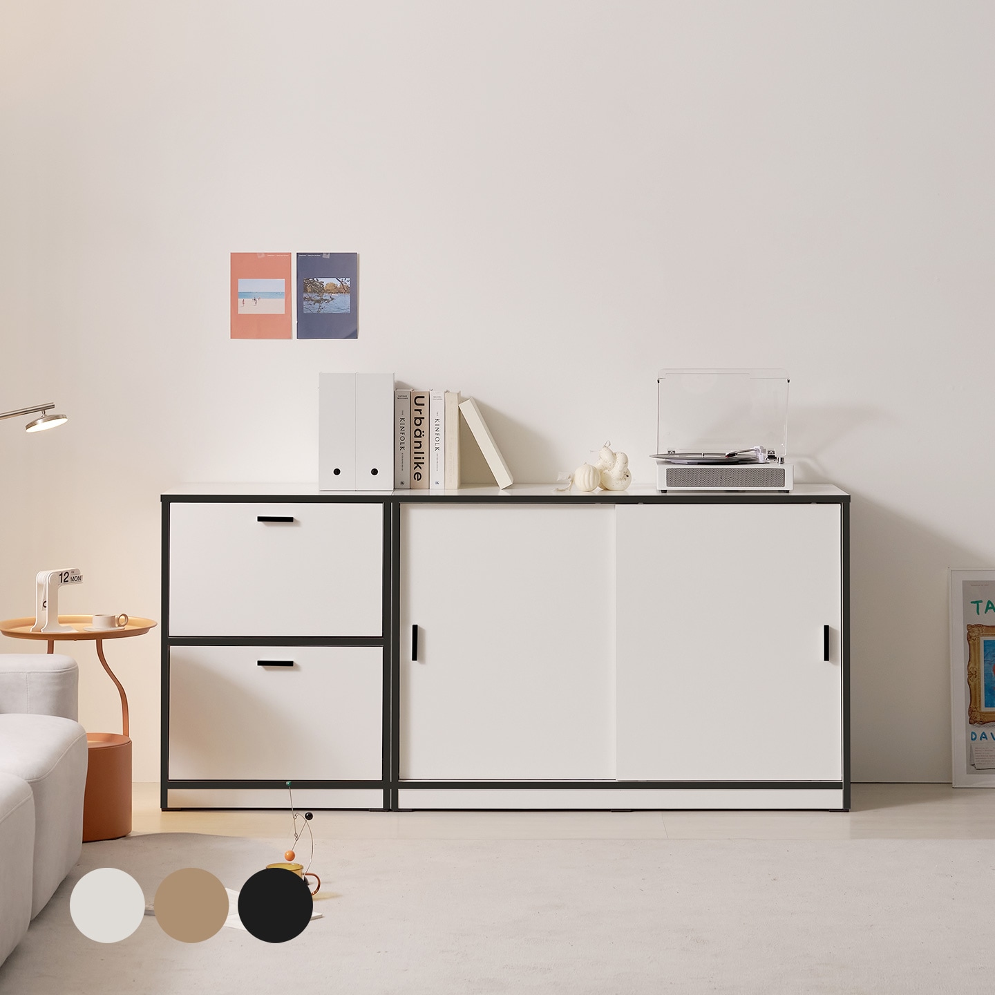 [신상품]홈인홈 마음에 드는 E0 깊은 1200 슬라이딩 수납장(3colors)_W20