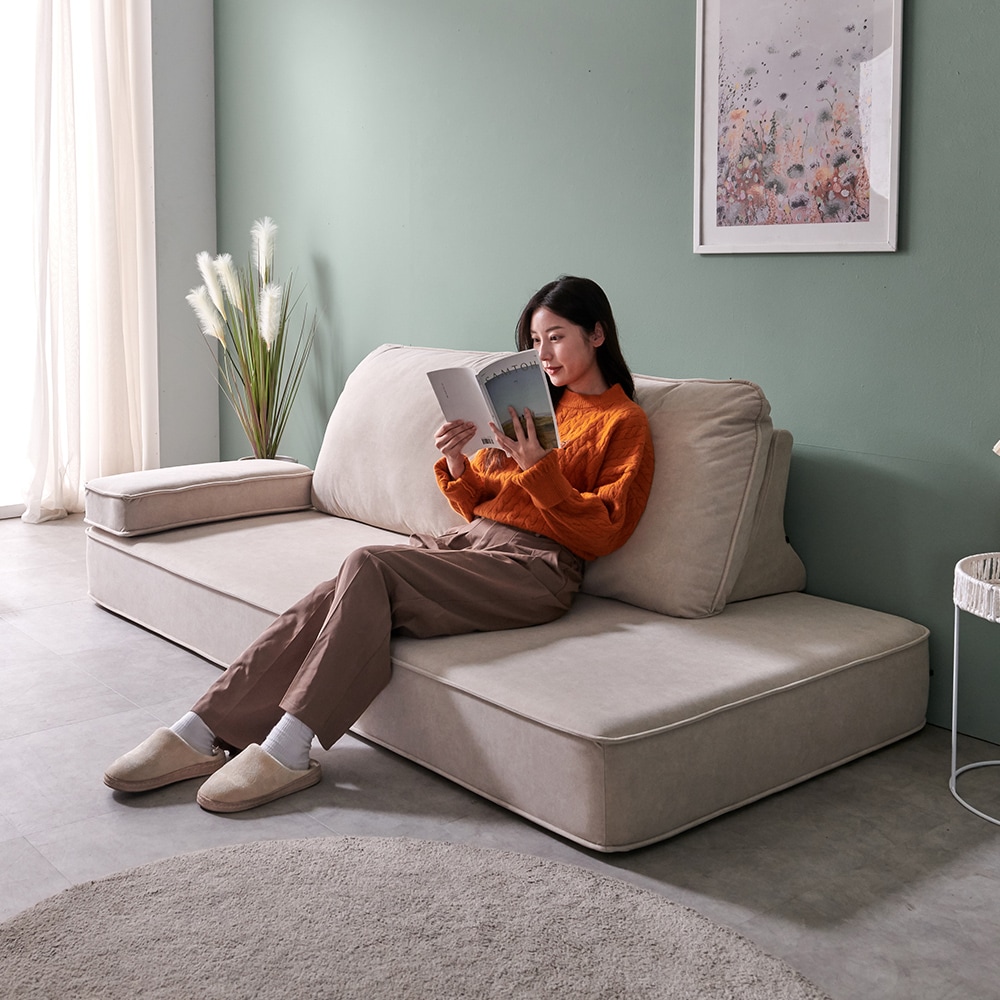 비앙스 뉴 아이클린 패브릭 3인 모듈 좌식소파 