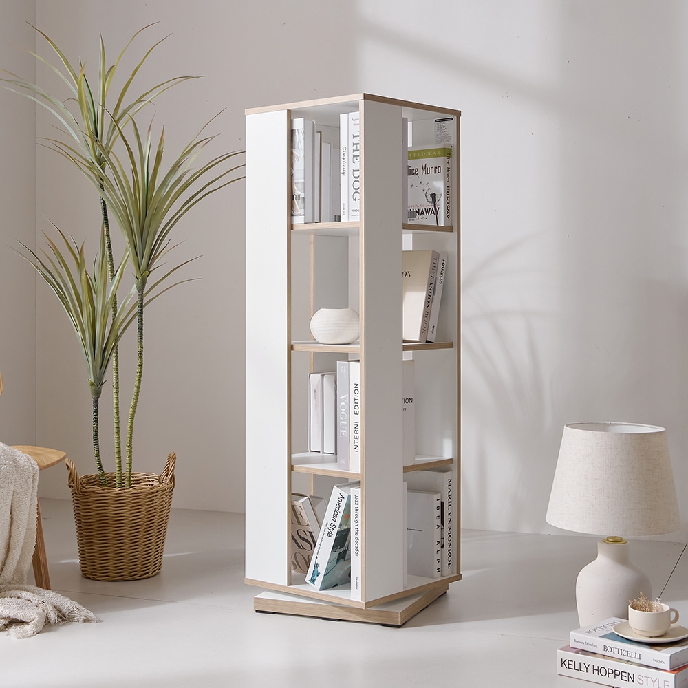 비앙스 VONI 자작엣지 슬림 회전책장 4단 