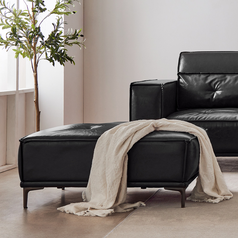 DF동서가구 [단7일 ] 신제품/ 브루클린 가죽 소파 스툴 