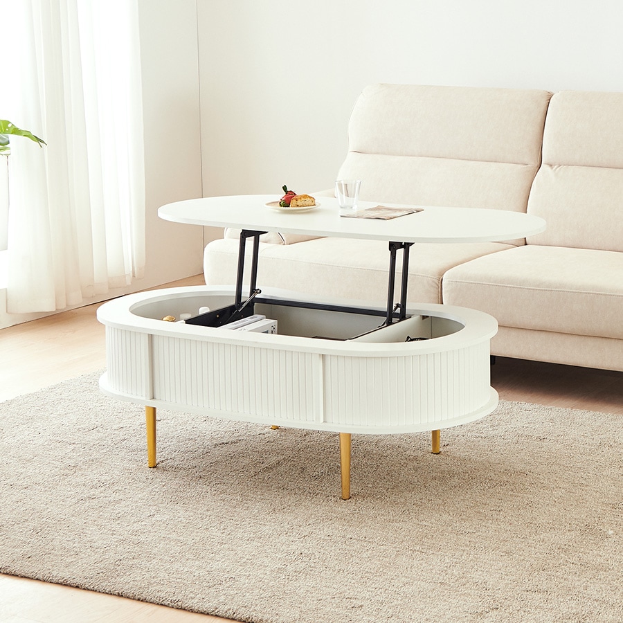 DF동서가구 소울 템바 타원형 리프트 거실 소파테이블 1200 