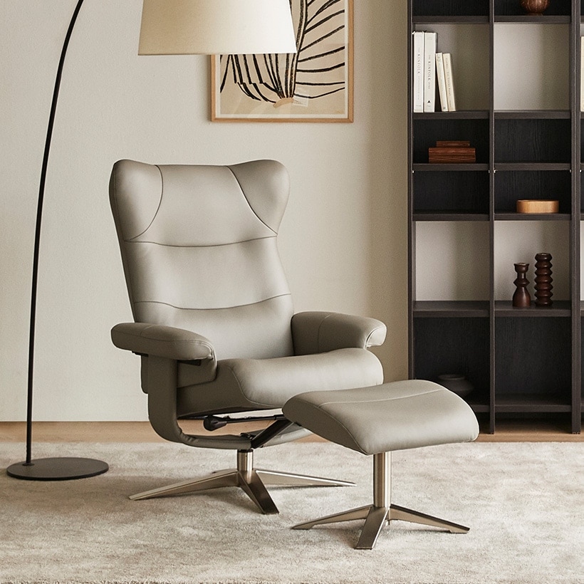 까사미아 NEW 옴므 1인 리클라이너_라이트그레이 