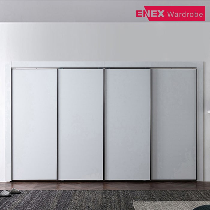 에넥스 E0 매트 화이트 슬라이딩 드레스룸 안방 맞춤 시공 붙박이장 30cm (실속형) 