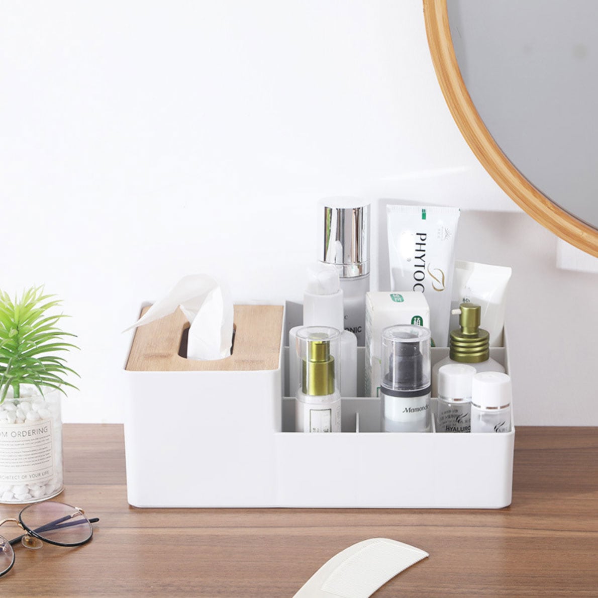 예홈 책상 휴지케이스 화장품 소품 수납 정리함