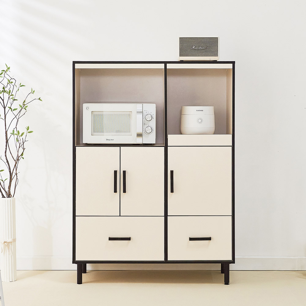 [신상품] 플랜데코 줄리 홈카페 1000 렌지대 밥솥 전자렌지 수납장