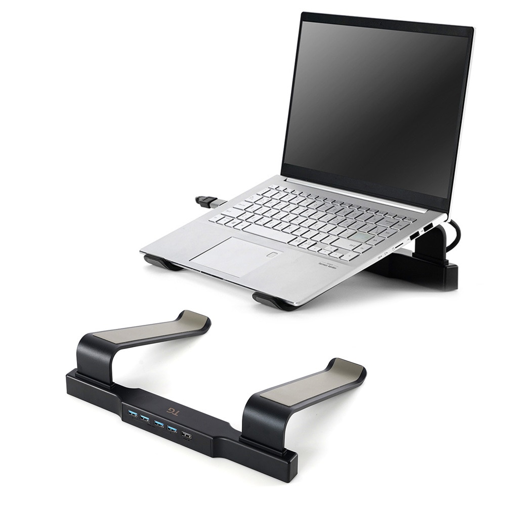 OMT TG삼보 알루미늄 노트북 거치대 USB허브내장 쿨링 고정 맥북 받침대 TG-NS9000V
