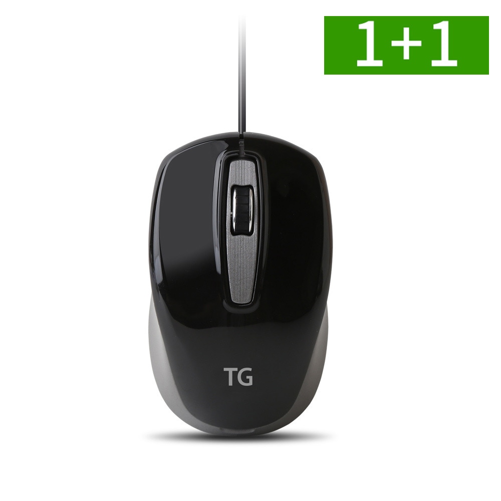 OMT 1+1 TG삼보 유선 무소음 마우스 사무용 블랙 USB 광마우스