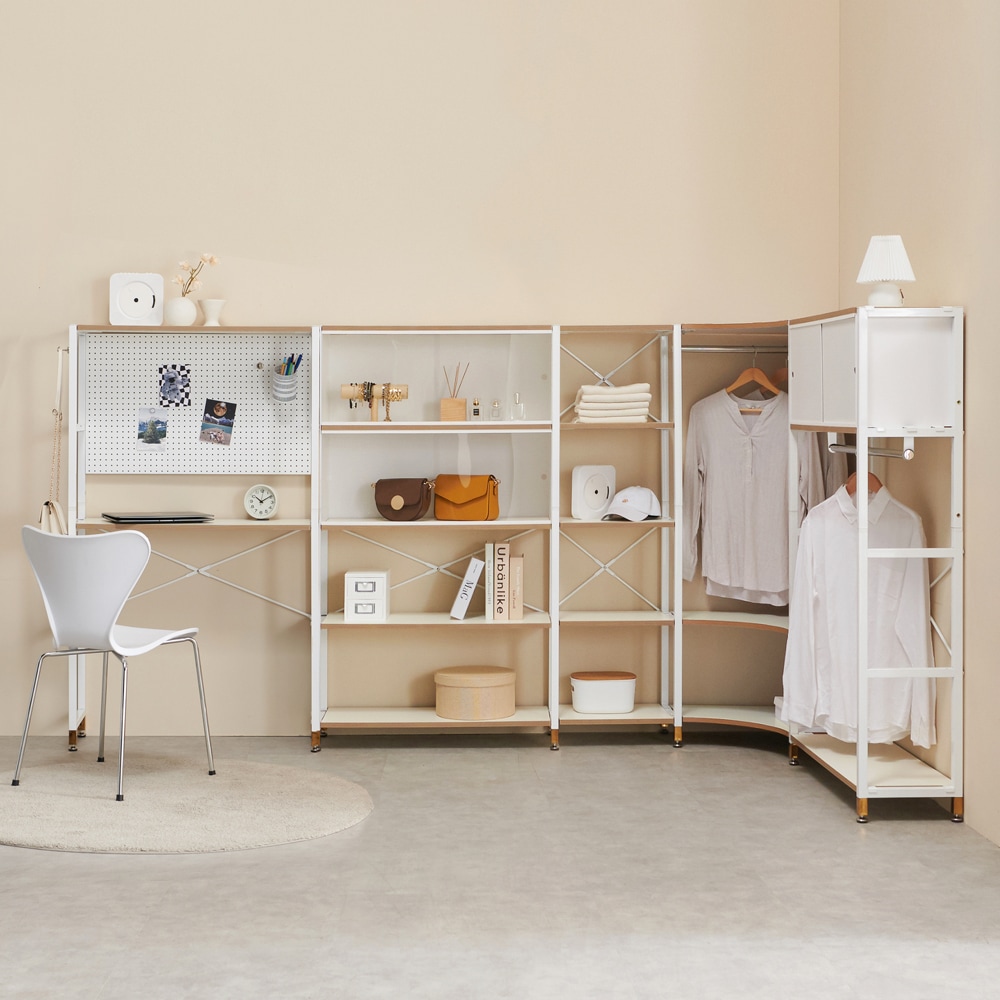 상도가구 플랫홈 시스템 드레스룸행거 화이트 매거진랙 선반 책상 화장대 맞춤 모듈 구성