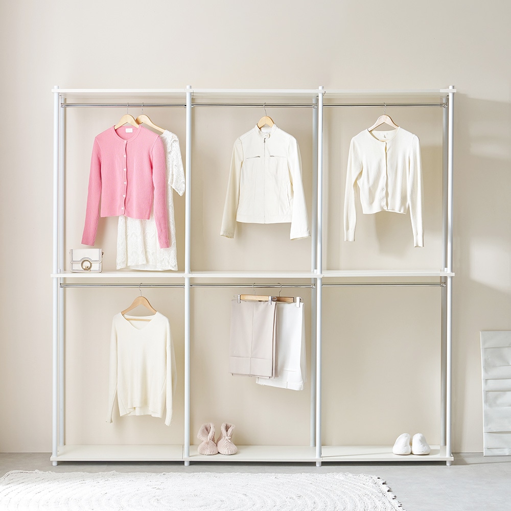 [신상품] 상도가구 그로잉 드레스룸 행거 W2300 2olors 2단 조립식 원룸행거