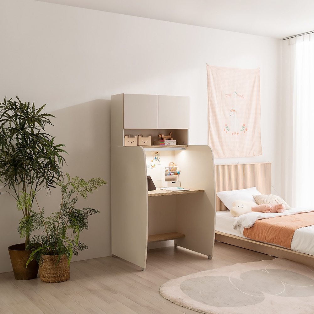 리바트하움 뉴 독서실 책상 A형 1000+삼성조명+자석메모판 