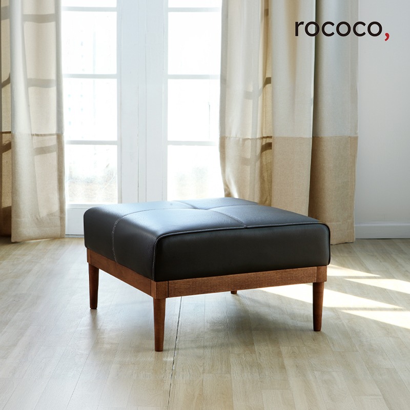 로코코 이탈리아 레벤 카우 천연면피가죽 스툴 