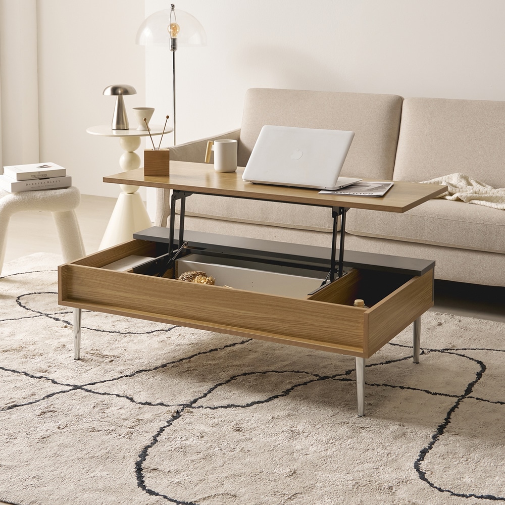 데코라인 인텐드 높은 거실 리프트업 테이블 (오크) 