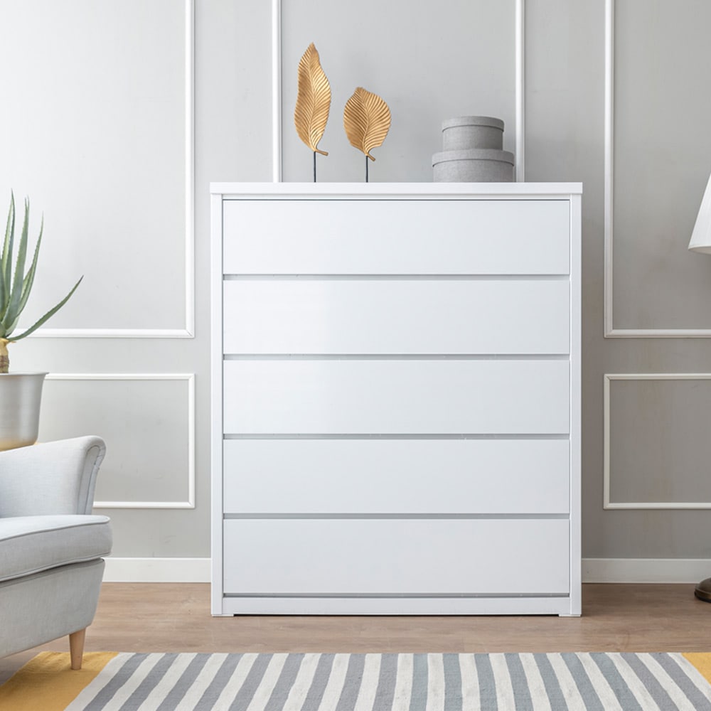 데코라인 일린 왕 와이드 5단 서랍장 1200 