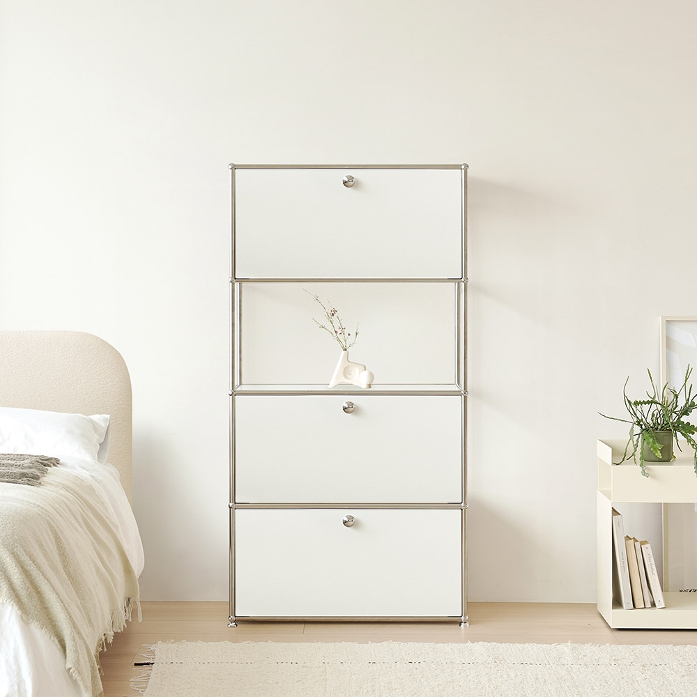 [신상품] 포스트모던 발렌 미드센츄리 모듈 770 4단 선반 거실 수납장