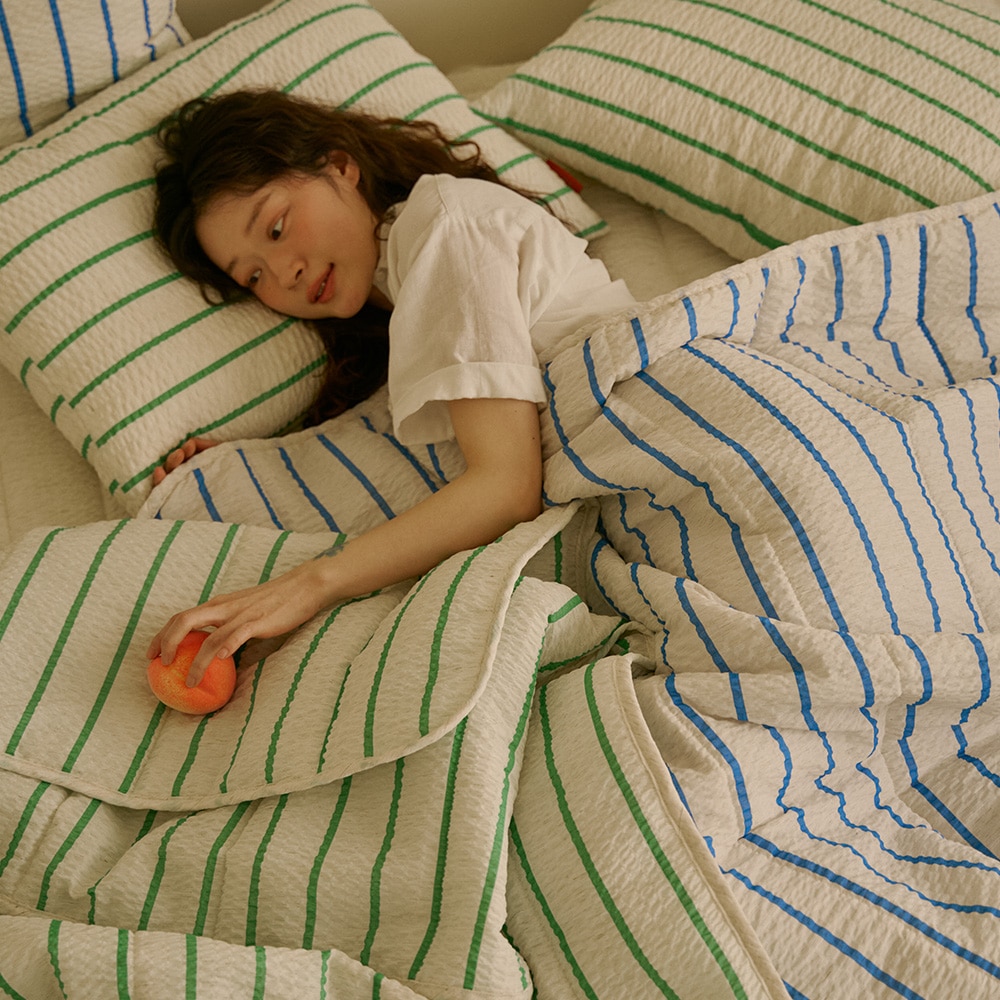 보웰 BWTZ 스트라이프 삼베 시어서커 얇은 차렵이불 여름이불 단품 S/SS Q