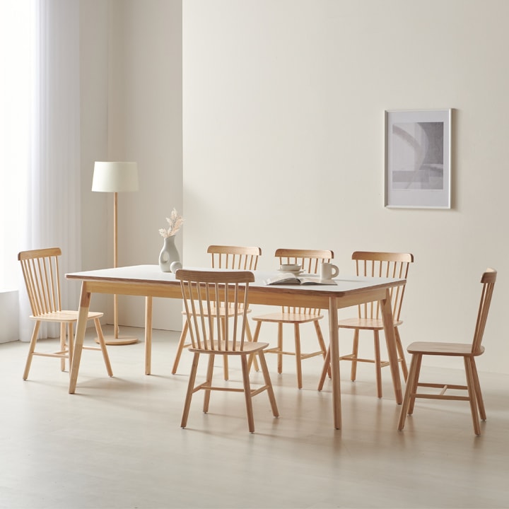 헤이몰리 로쉐 원목 6인 식탁세트 (의자) 