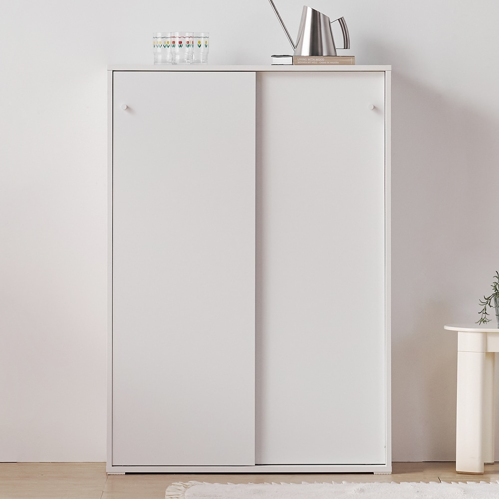 바로방가구 여밈 E0 슬라이딩 베란다 높은 수납장 800 4단 선반 