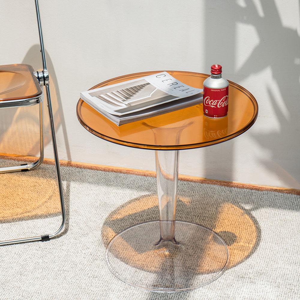 [신상품] 미드센추리 [해외] 빈티지 투명 고스트 원형테이블 식당 카페테이블 3color